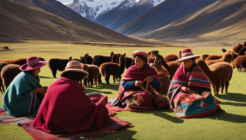 Alpakawolle in der traditionellen Andenkultur